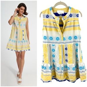 Kasia Milos Mini Dress Womens Small Boho Indie Babydoll Retro Cotton Floral